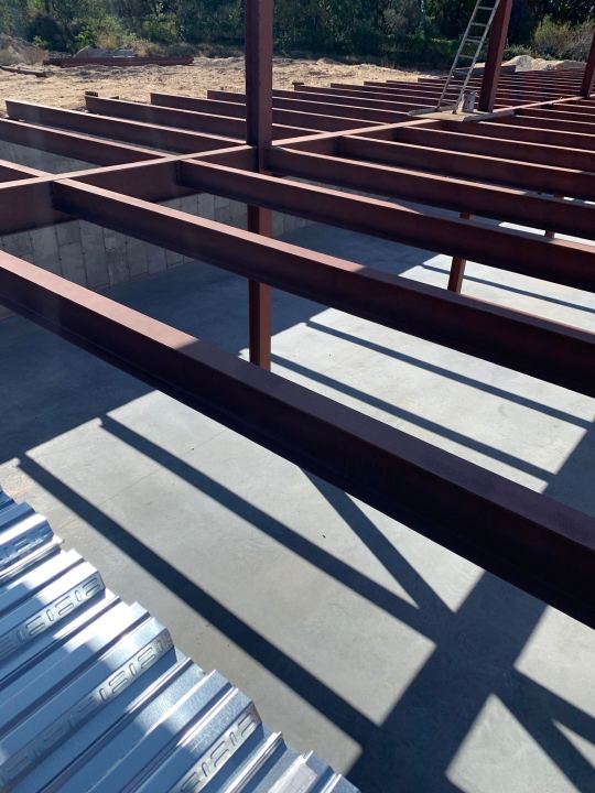 Steel floor framing and decking